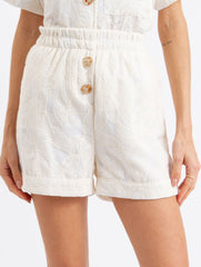 NORTE EMBROIDERED SHORTS - OFF WHITE