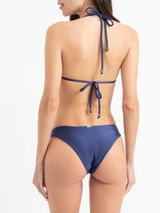 SMOOTH THONG PANTIES - BLUE AND CHROME