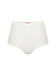 Hot Pant Tricot com Recorte - Off White